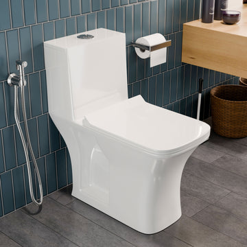 B Backline Ceramic One-Piece Washdown Toilet Western Commode in White Color
