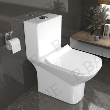 B Backline Rimless 5D Flushing Syphonic One Piece Western Toilet Commode Floor Mounted Water Closet/Commode/European Commode