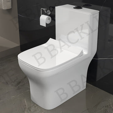 B Backline Ceramic One-Piece Washdown Toilet Western Commode in White Color