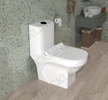 B Backline Ceramic Floor Mounted One-Piece Washdown Western Commode Toilet S Trap White