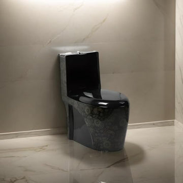 B Backline Ceramic One-Piece Toilet Western Commode S Trap Outlet is from floor 26 X 14 X 29