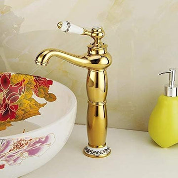 B Backline Brass Gold Color Wash Basin Hot & Cold Basin Mixer Tap