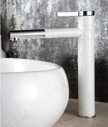 B Backline Brass Bathroom Mixer Tap Basin Taps Long Body White Silver
