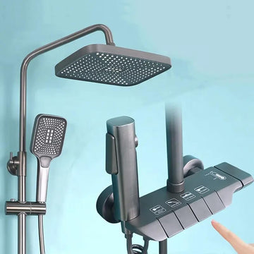 B Backline Luxury Shower Panel With Set Rainfall Shower For Bathrooms (Grey)