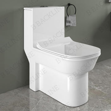 B Backline One Piece Western Toilet siphonic Commode Floor Mounted 4D Flushing Syphonic Water Closet/Commode/European Commode