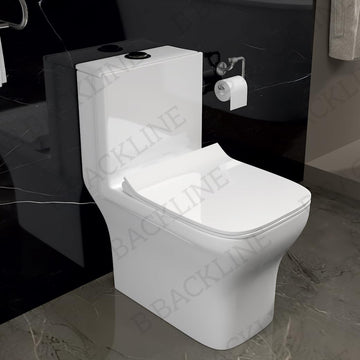 B Backline Ceramic P-Trap White Floor Mounted Western Toilet Commode