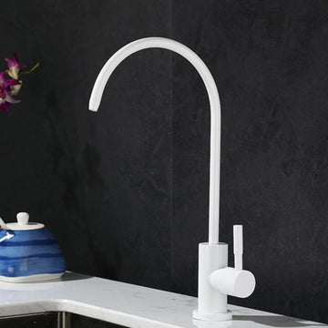 B Backline Stainless Steel 304 Grade Ro Water Purifiers Faucet 360ยฐ Rotatable Single Handle Ro Drinking Water Purifier Filter Faucet (White)