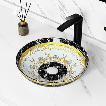 B Backline Ceramic Moroccan Table Top, Counter Top Wash Basin 41 X 41 X 13 Cm