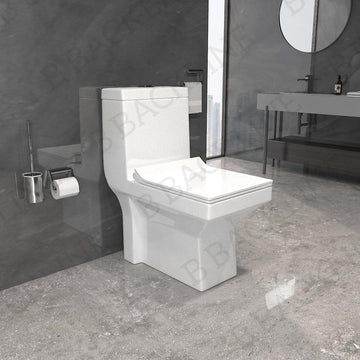 B Backline Ceramic syphonic Western Commode One-Piece Toilet S-Trap Outlet is Floor White Color