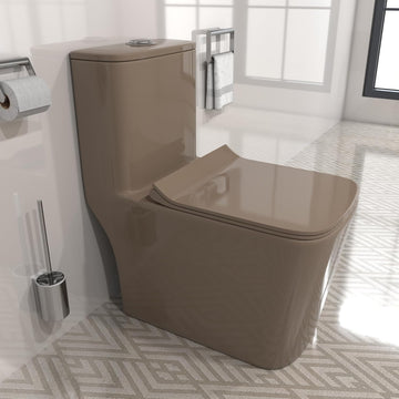 B Backline Ceramic Western Toilet One-Piece Commode Brown Color S-Trap