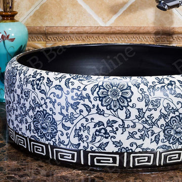 B Backline Moroccan Wash Basin | Table Top Wash Basin For Bathroom 40 X 40 X 15 Cm