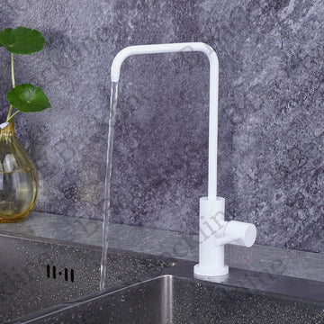 B Backline Stainless Steel 304 Grade Ro Water Purifiers Faucet 360ยฐ Rotatable Single Handle Ro Drinking Water Purifier Filter Faucet (White Glossy)