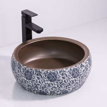 B Backline Moroccan Wash Basin | Table Top Wash Basin For Bathroom 41 X 41 X 15 Cm