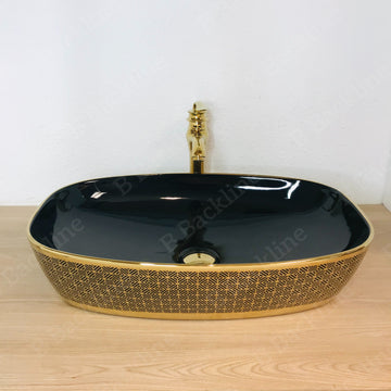 B Backline Ceramic Table Top, Counter Top Wash Basin 60 X 39 X 14 Cm