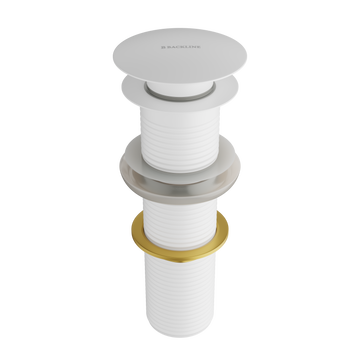 B Backline Ceramic Brass Full Threaded Pop Up Waste Coupling White Matt 7 Inch