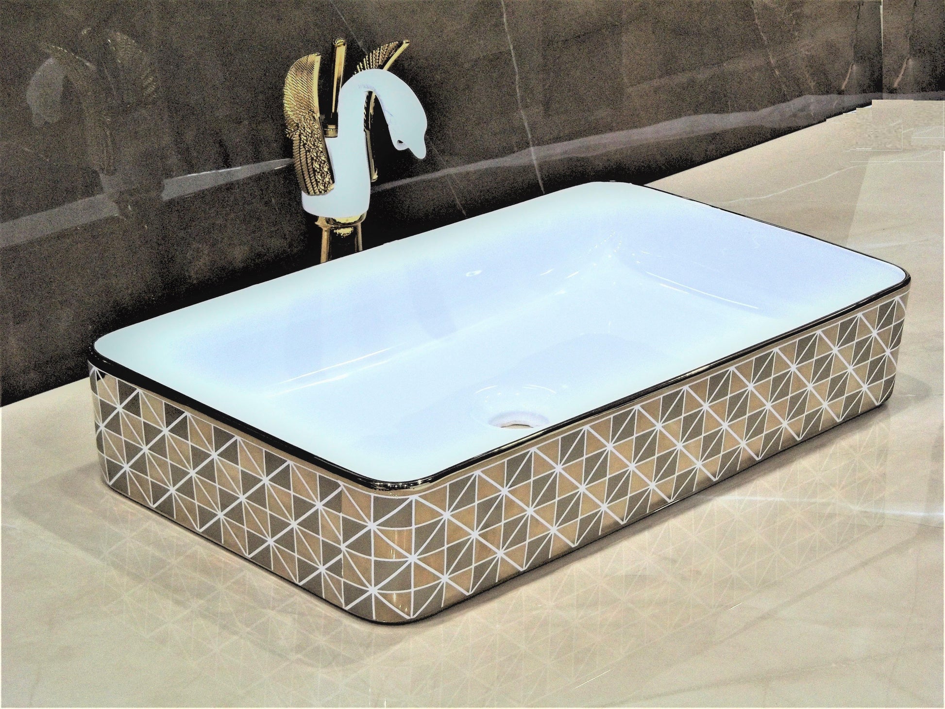 Table Top Designer Wash Basin 60 X 35 X 11 Cm - Bath Outlet