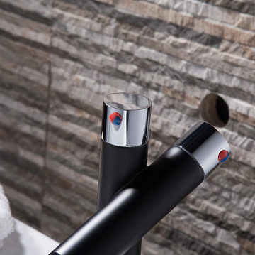 Luxury Series Body Hot & Cold Basin Mixer Basin Tap for Bathroom & Living Room (Black) - Bath Outlet