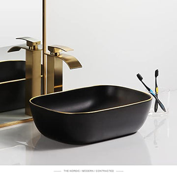 B Backline Ceramic Table Top, Counter Top Wash Basin 46x32 cm