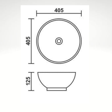 B Backline Ceramic Table Top, Counter Top Wash Basin Silver White 16 x 16 Inch