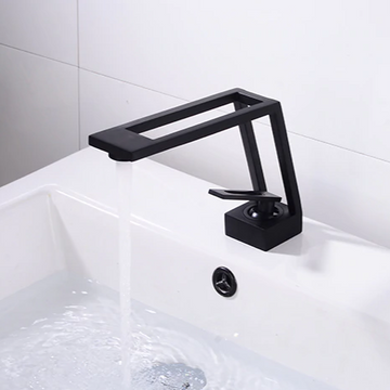 B Backline Brass Single lever Basin Hot & Cold Mixer Tap Black Matt