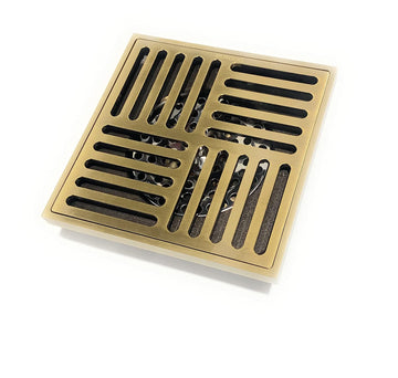 B Backline Brass Antique Finish Bathroom Floor Water Drain Grating with Anti-Foul Cockroach Trap