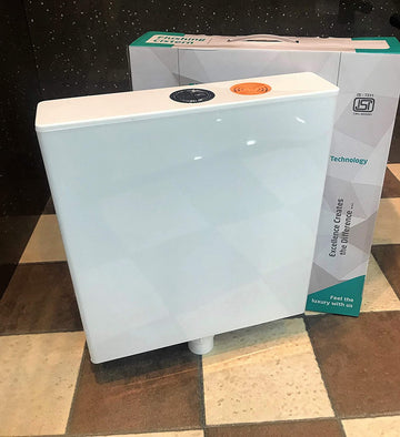 Flush Tank for Toilet Premium Slim Dual Flush (7 LTR + 3 LTR) Center Push Flushing Cistern, Flush Tank 10 LTR Capacity White)