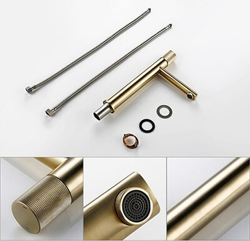 Wash Basin Mixer Hot & Cold Pillar Cock Basin Tap (Gold) - Bath Outlet