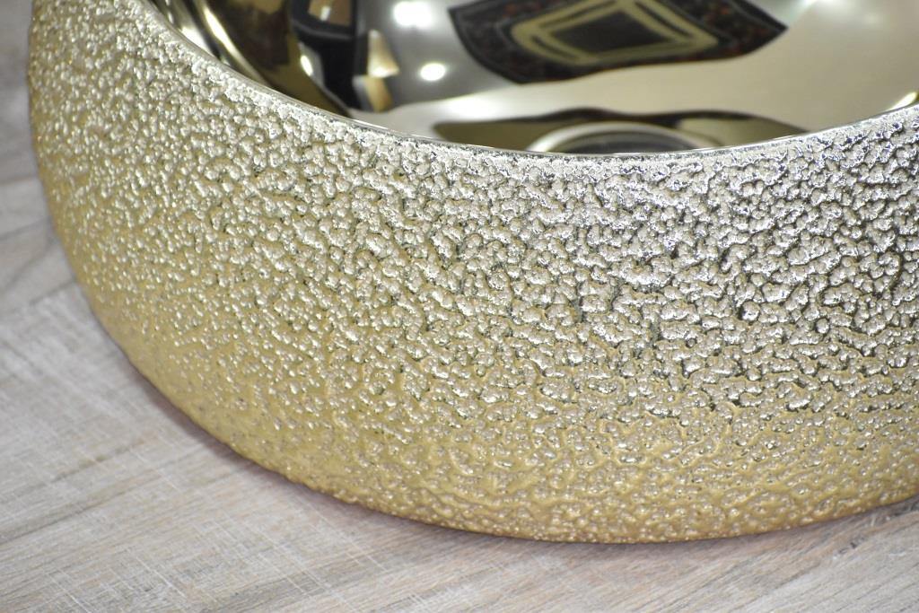 Table Top Designer Gold Wash Basin  40 X  40 X 15 Cm - Bath Outlet