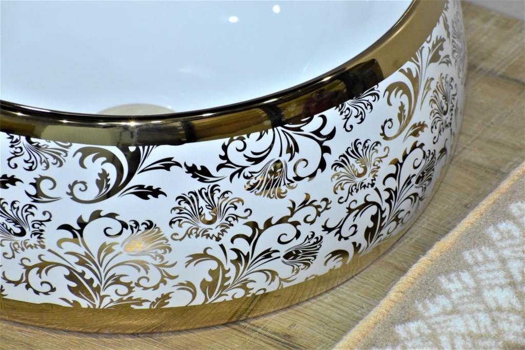 Table Top Wash Basin Bathroom in Gold Color 40 x 40 CM - Bath Outlet