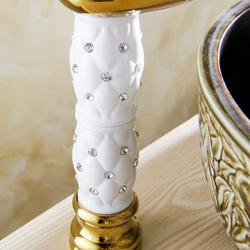 Buy Brass Wash Basin Hot & Cold Basin Mixer Basin Tap Gold Color at Bathoutlet.in