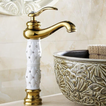 Buy Brass Wash Basin Hot & Cold Basin Mixer Basin Tap Gold Color at Bathoutlet.in