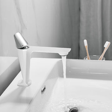 B Backline Brass Wash Basin Hot & Cold Basin Mixer Basin Tap White Color