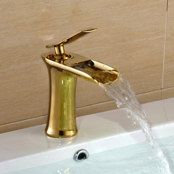 B Backline Brass Wash Basin Hot & Cold Basin Mixer Basin Tap Gold Color