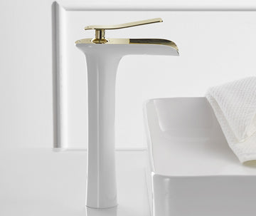 B Backline Brass Wash Basin Hot & Cold Basin Mixer Basin Tap Gold White Color