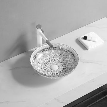 B Backline Ceramic Table Top, Counter Top Wash Basin 16 x 16 x 5 Inch