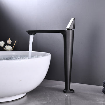 B Backline Brass Bathroom Single Lever Basin Mixer Tap Brass Basin High Neck Long Body Sink Faucet Black Matt