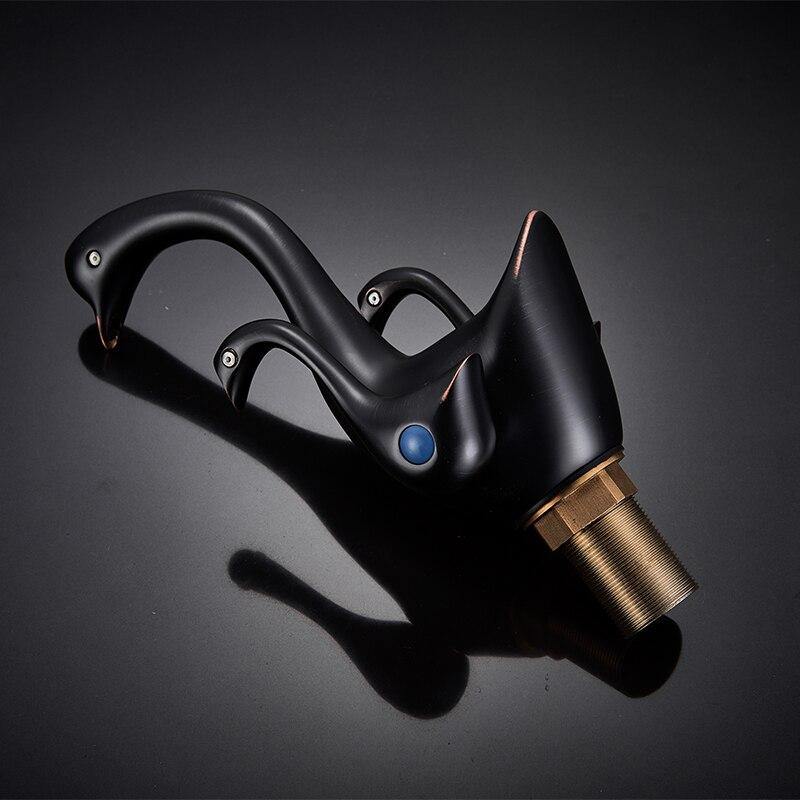 Buy Brass Wash Basin Hot & Cold Basin Mixer Tap Black Color Matt at Bathoutlet.in