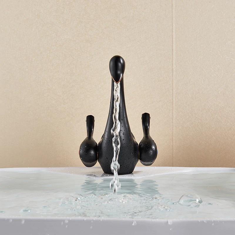 Buy Brass Wash Basin Hot & Cold Basin Mixer Tap Black Color Matt at Bathoutlet.in