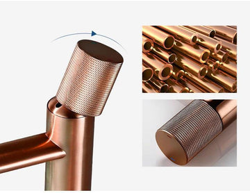 Buy Brass Wash Basin Hot & Cold Basin Mixer Tap Rose Gold Color at Bathoutlet.in