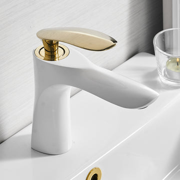 B Backline Brass Wash Basin Hot & Cold Basin Mixer Basin Tap White Color