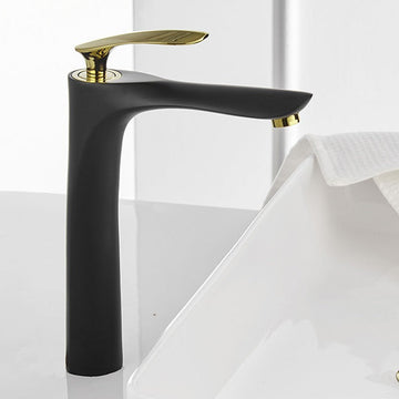 B Backline Brass Wash Basin Hot & Cold Basin Mixer Tap Black Gold Color