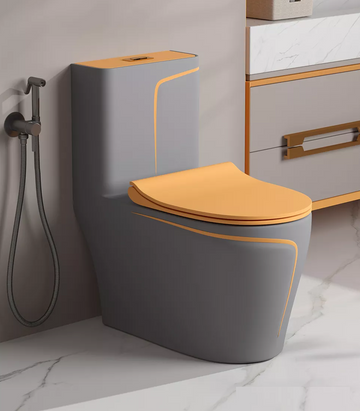 B Backline Ceramic Floor Mounted One Piece Water Closet Commode Western Toilet Syphonic Flushing Bathrooms S Trap Outlet Is From Floor , 12 Inches From Wall To Trap
