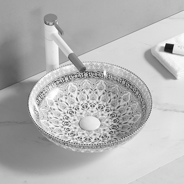 B Backline Ceramic Table Top, Counter Top Wash Basin 16 x 16 x 5 Inch