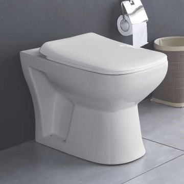 Ceramic Floor Mounted Water Closet Western Toilet European Commode With Soft Close Seat Cover S Trap White Color - Bath Outlet