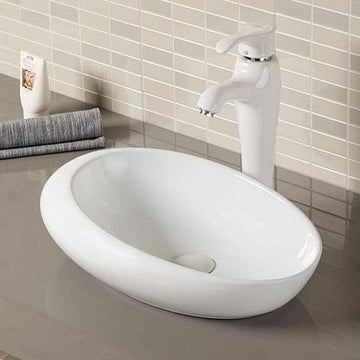 B Backline  Table Top Ceramic Oval Wash Basin 49 X 33 X 12 Cm