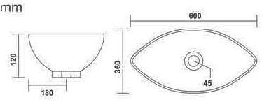 Table Top Wooden Design Wash Basin Vessel Sink 61 X 36 X 13 Cm - Bath Outlet