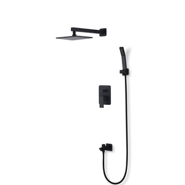 Concealed Body Diverter Full Set With Showers and Spout Satin Matt Black Colour - Bath Outlet