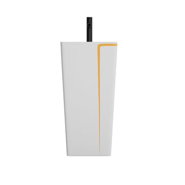 B Backline Ceramic Pedestal Wash Basin Glossy 17 X 14 X 34 Inches