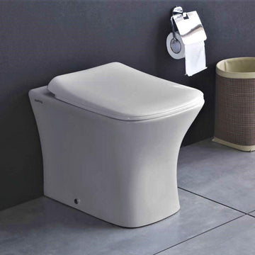 B Backline Ceramic White Floor Mounted Western Toilet Commode S-Trap Outlet Is From Floor