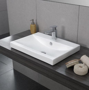 B Backline Ceramic Semi Under Counter Wash Basin 59 X 41 X 15 Cm